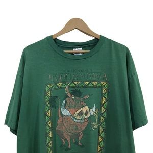 Vintage 90s The Lion King ‘Timon and Limbs’ Green Distressed Tee
